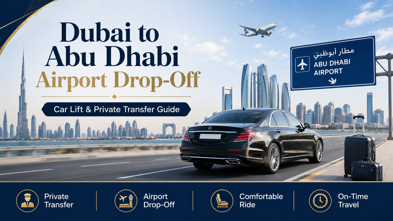 Dubai to Abu Dhabi airport drop-off — car lift and private transfer guide