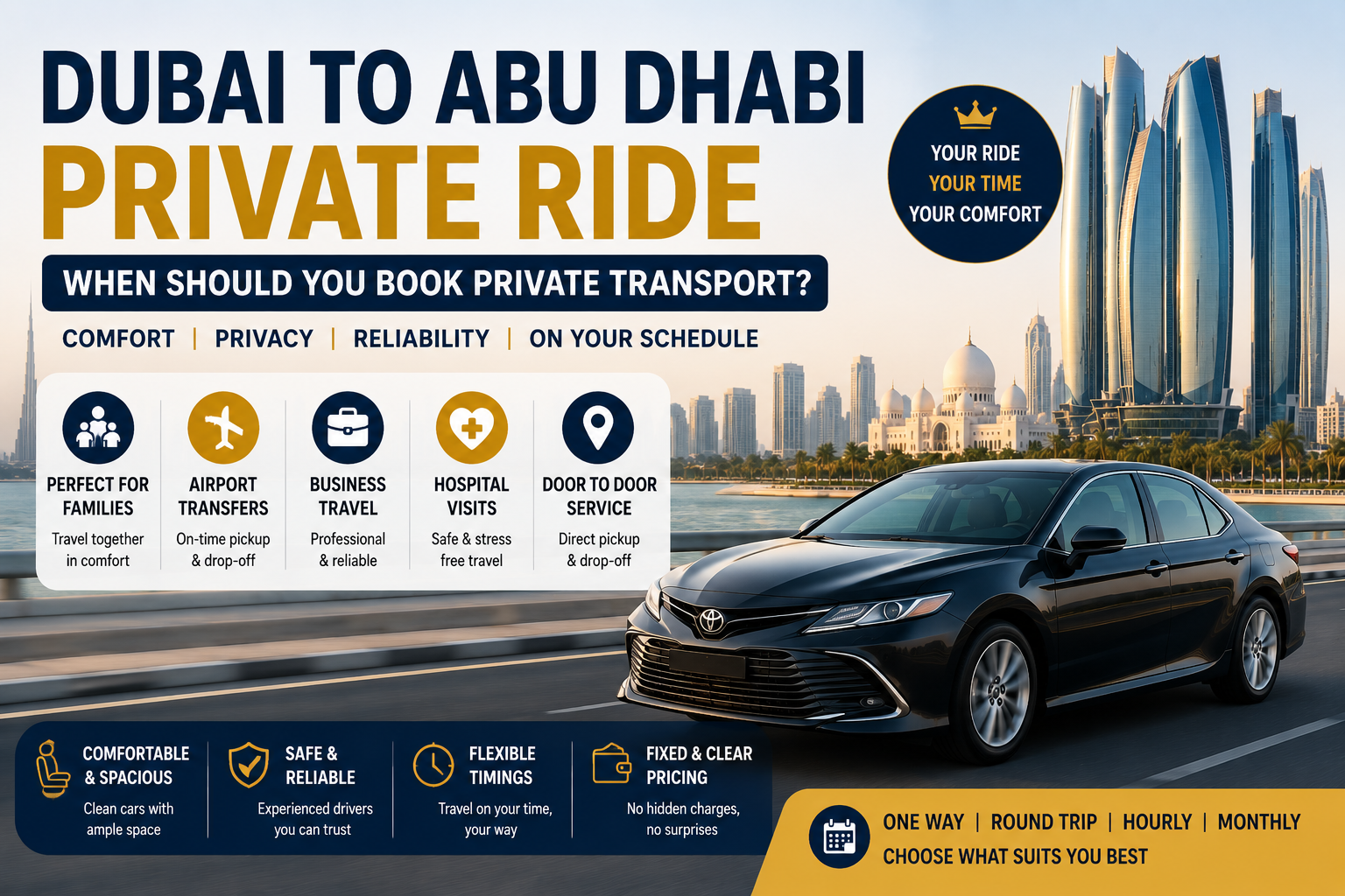 Dubai to Abu Dhabi private ride — when should you book private transport
